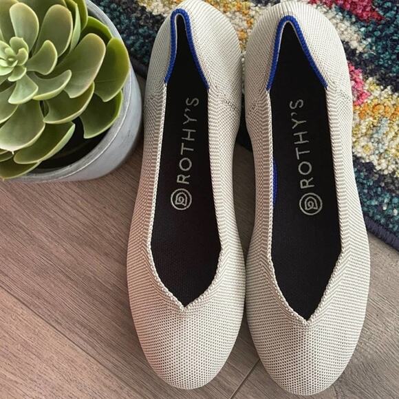 Rothy’s round toe size 7.5 light gray woman’s flat shoes - Picture 12 of 12